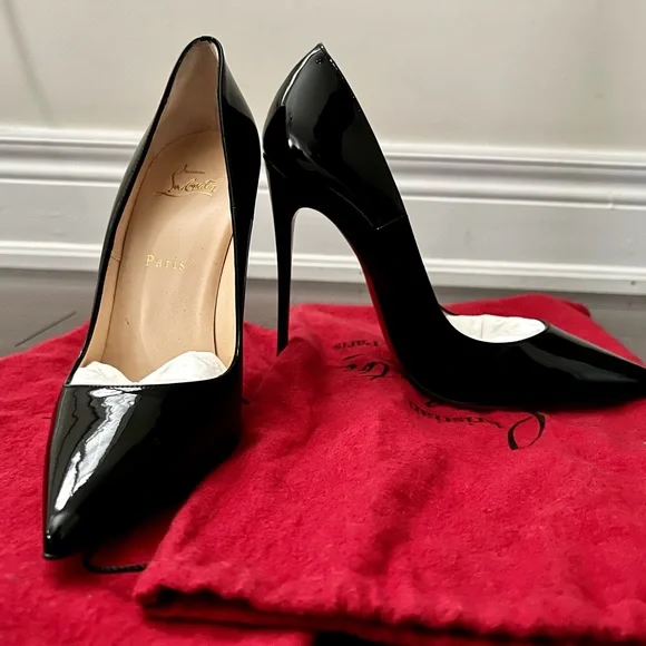 Christian Louboutin Shoes Christian Louboutin So Kate 2 Black Patent Leather Stiletto Heel Pumps 40 Poshmark